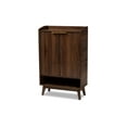 thumbnail image 2 of Baxton Studio Lena Mid-Century Modern Walnut Brown Finished 5-Shelf Wood Entryway Shoe Cabinet, 2 of 10