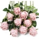 thumbnail image 1 of XmhyTop 10 rosas artificiales de tallo largo, rosas de seda falsas para ramo de boda, decoración del hogar (rosa claro), 1 of 4