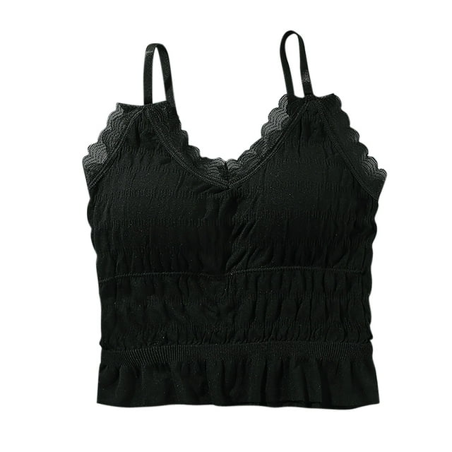 Camisole Thermique Sans Couture pour Femmes Bretelles Réglables Détail en Dentelle avec Coussin Intégré Haut de Pyjama Chaud sous-Vêtement Confortable