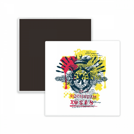 

Graffiti Street Crown Lion Highness Pattern Square Ceracs Fridge Magnet Keepsake Memento