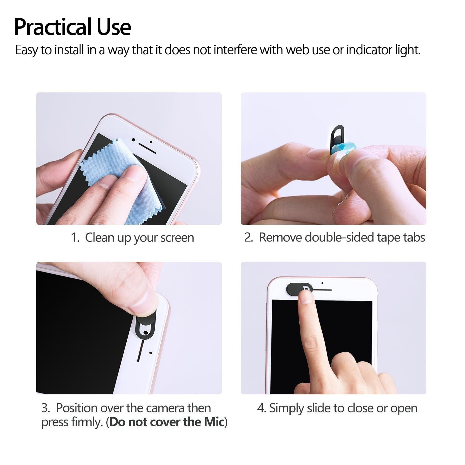 Echo Show Strong Adhesive iPhone Laptop Camera Cover ANYQOO 6 Pack Webcam Cover Slide Ultra Thin for Laptop Cute Cat Camera Cover Slide Protecting Privacy and Security Android Phone etc iPad