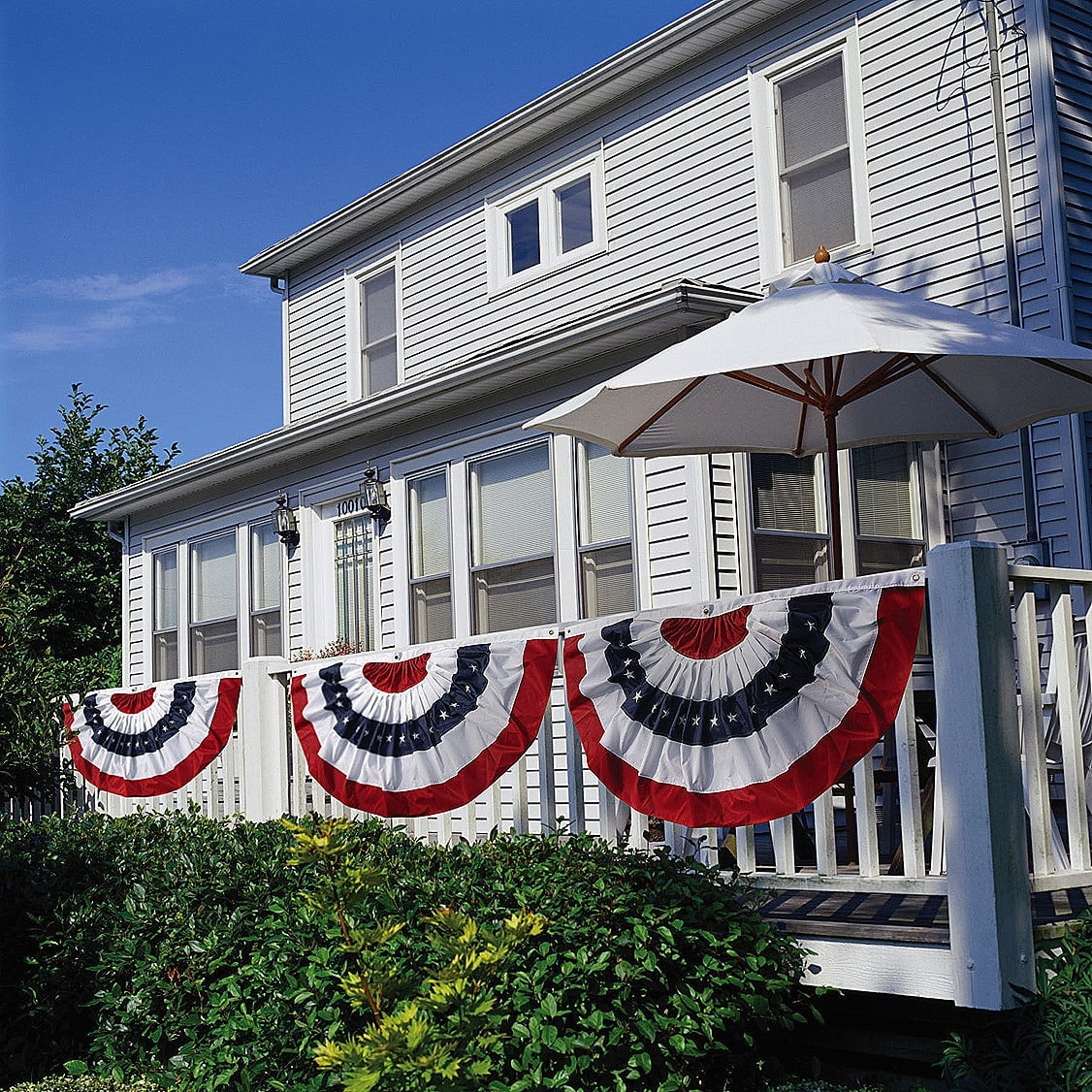 Evergreen Patriotic Bunting, Medium- 58 x 27 Inches Outdoor Decor