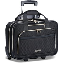 Rolling Laptop Bag, Laptop Briefcase on Wheels for Women Fits Up to 15.6Inch Computer Bags Water Resistant for Work Travel and Business, Black