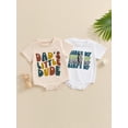 thumbnail image 3 of Cenuakty Infant Baby Boy Summer Jumpsuit Letter Print Short Sleeve Round Neck Romper Cute Bodysuit, 3 of 9