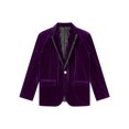 thumbnail image 3 of Manyakai Kids Boys Velvet Formal Blazer Casual Long Sleeve Lapel Suit Jacket Dark Purple 8, 3 of 5