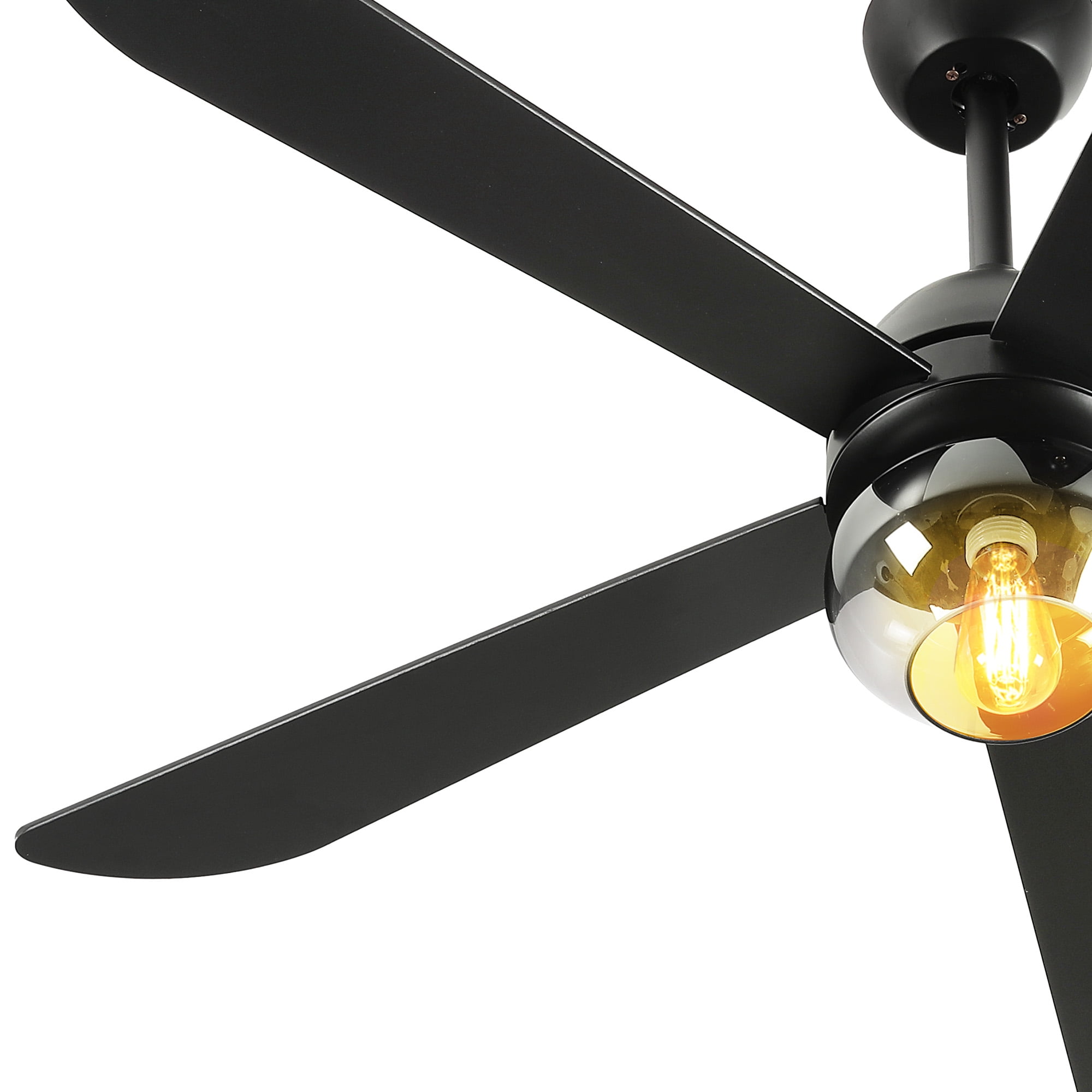 Uforic 52 inch Indoor Black Ceiling Fan with Light and Remote Control,Quiet 6-Speed Reversible DC Motor, 5 Blades for Living Room, Bedroom