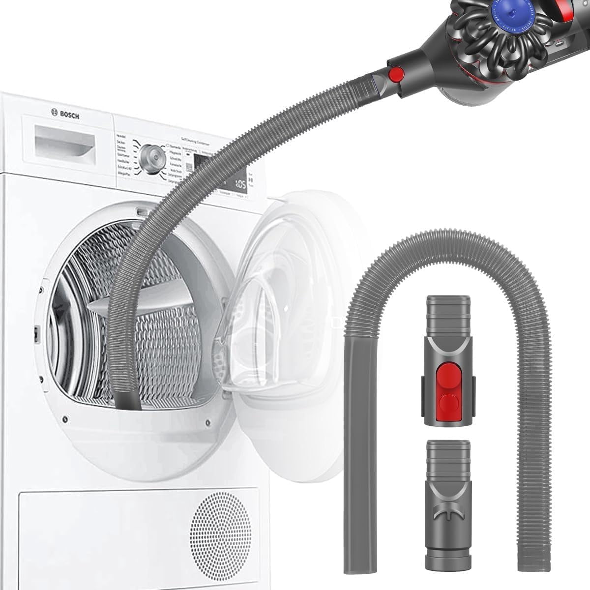 Dryer Vent Cleaner Kit for Dy*son V15 V12 V11 V10 V8 V7 Gen5 V6 DC58 DC59 Vacuum Cleaner, Vacuum Attachment Vent Lint Remover Hose, with Flexible Crevice Brush