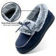 thumbnail image 3 of DL Womens Fuzzy Warm Moccasin Slippers Memory Foam Soft Fluffy Winter House Shoes Slippers, 3 of 6