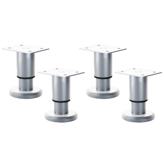 TIERPOP 4Pcs Height Adjustable Furniture Leg Metal Round Foot Kitchen Cabinet Legs Furniture Bed Legs Enduring