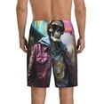 Balery Skeleton Cool Street Fashion Men's Cotton Knit Pajama Shorts