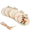 thumbnail image 2 of Gustave 50pcs Round Wooden Discs Crafts Blank 3.5" Unfinished Natural Wood SlicesHanging Christmas Ornaments for DIY Art Craft  Holiday Decoration, 2 of 10