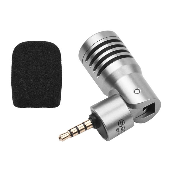 BOYA BY-P4 Omnidirectional Condenser Microphone Mini Mic with Windscreen 3.5mm TRRS Plug for Smartphone Tablet Laptop Vlog Shooting Live Stream Interview