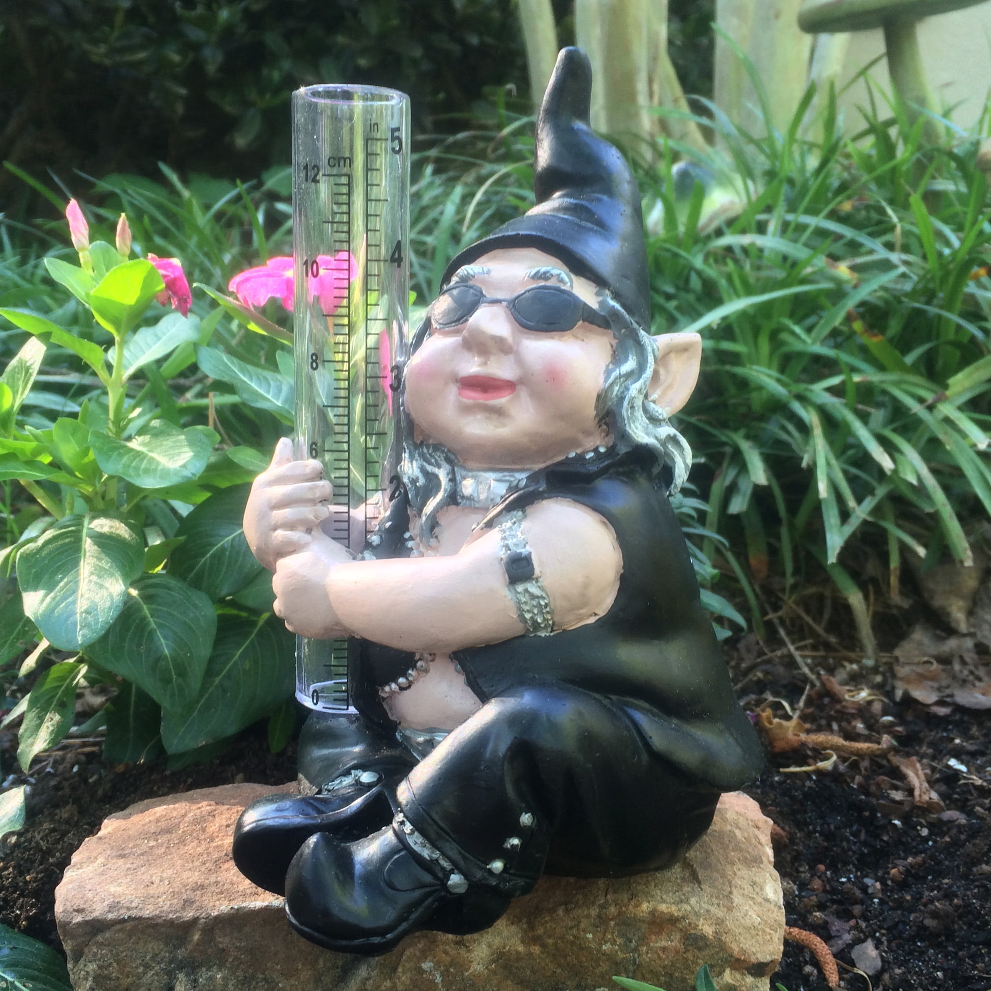 Homestyles "Biker Babe the Gnome" Garden Girl Gnome in Leather Riding
