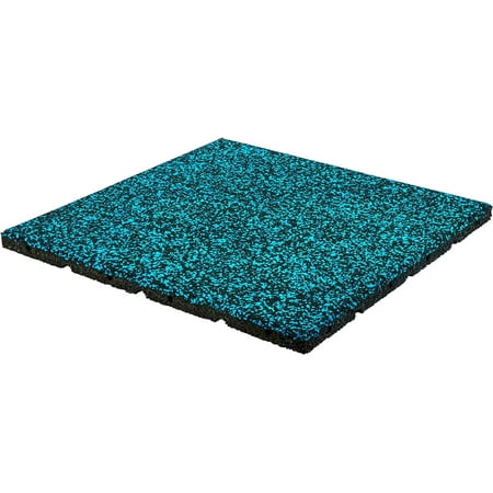 Playsafer 20" x 20" Blue Rubber Interlocking Floor Mats 2.7 Sq. Ft. Coverage Area