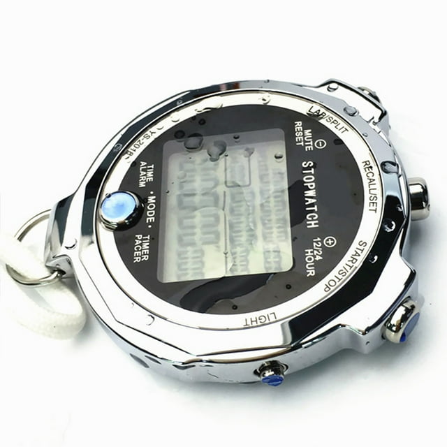 Backlight Stopwatch Metal Athletic Training Timer 1/1000th Memory digital stop Second 3 Lap Memory Digital Stop Watch