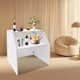 thumbnail image 5 of Foldable Portable Bar Cabinet Serving Cart 110lbs Capacity White for Outdoor Indoor, 5 of 14