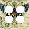thumbnail image 3 of Metal Light Switch Plate Cover Colorful Floral Butterfly Green Damask BUT028, 3 of 13