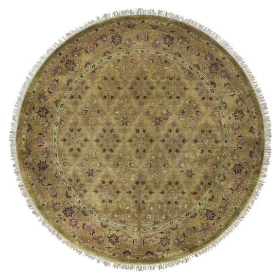 BoutiqueRugs Fordsville Traditional Area Rug - Medium Brown, Off White, Tan - 8' Round