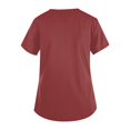 thumbnail image 3 of ADSSDQ Womens Scrub Tops Working Uniform T-Shirt Plus Size V Neck Short Sleeve Nurse Scrubs Solid Color Stretch Blouse Tee with Pockets Red L, 3 of 3
