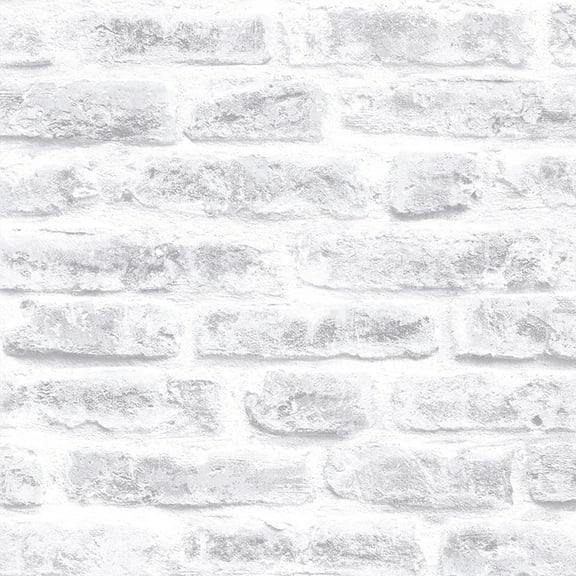 Transform Industrial Brick White Peel and Stick Wallpaper
