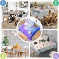 thumbnail image 4 of Square Tablecloth, Waterproof Polyester Table Cover, Wrinkle Resistant & Washable Fabric for Dining, Kitchen, Picnic, 42x42in(107x107cm), Mystical Liquid Galaxy Design, 4 of 6
