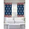 thumbnail image 4 of Independence Day Western Stars Chiffon Sheer Curtains 45 Inches Long, Blue Red White Stripe Flag 2 Rod Pocket Window Treatment Voile Drapes Curtains for Living Room Bedroom,2 Panels, 52x45In, 4 of 9