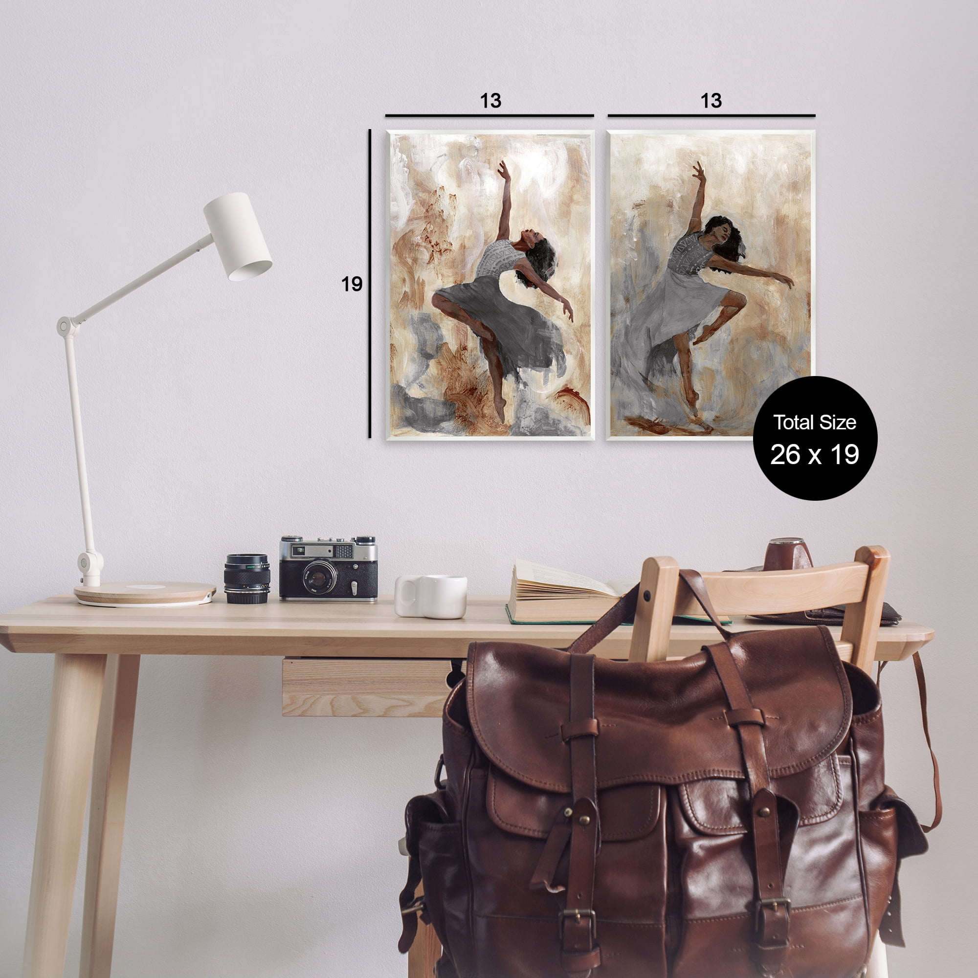 Stupell Industries Abstract Interpretive Dance Figure People Painting Unframed Art Print Wall Art, 13 x 19, Set of 2
