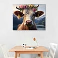 thumbnail image 2 of WERPE Vintage Farmhouse Cow Wall Decor, Retro Highland Cow Wall Art, Rustic Canvas Print Painting for Home Decorative 16x12in, 2 of 4