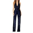 thumbnail image 2 of Kiplyki Clearance Trendy Pants for Women Equin Color Short-sleeved Jumpsuit, 2 of 7