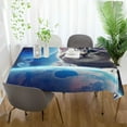 thumbnail image 6 of Space Cat Rectangle Tablecloth Waterproof Polyester Table Clothative Stain Resistant & Wrinkle Resistant Washable Table Cover for Dining Table/Party/Camping 60x120 Inch Decor Gift, 6 of 7