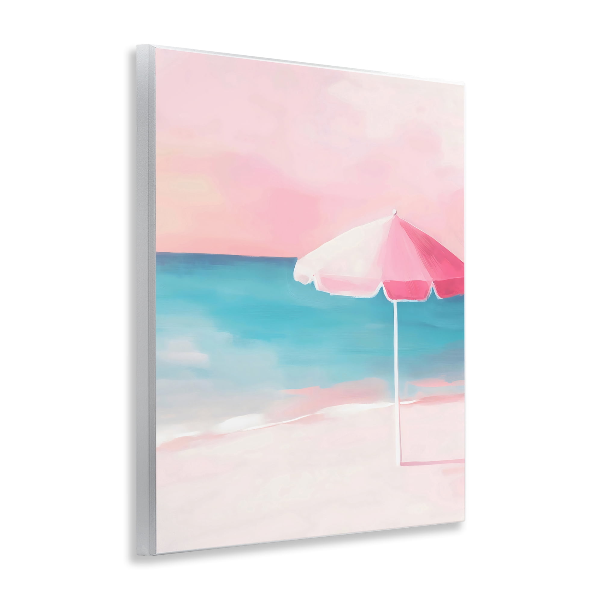 Stupell Industries Serene Pink Beach Umbrella Wall Plaque Art, design by The Prints Vibe