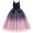 thumbnail image 2 of IDOPIP Flower Girls Spaghetti Strap Tulle Dress Long A Line Wedding Pageant Princess Birthday Party Dresses 3-14Y, 2 of 9