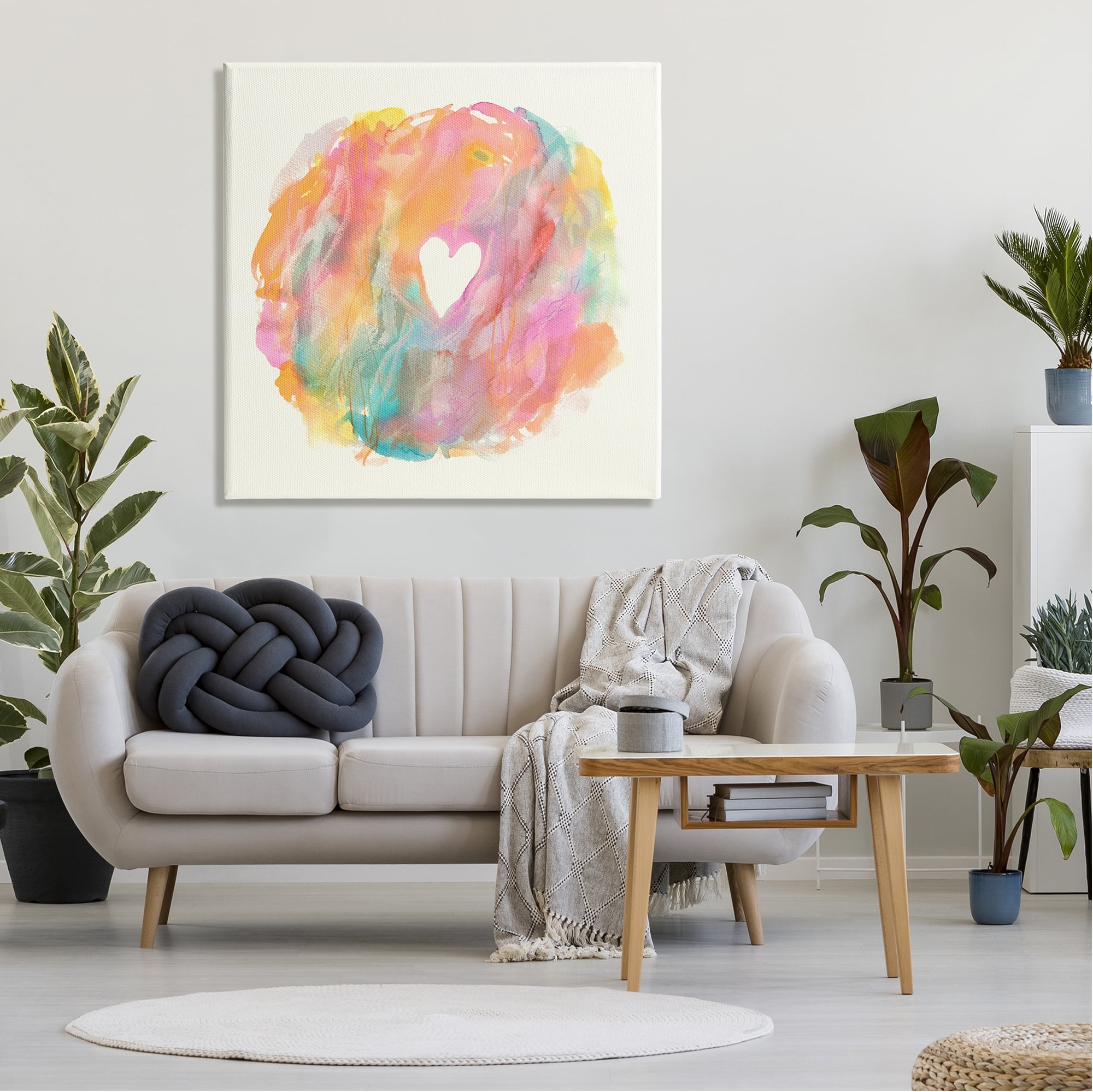 Stupell Industries Abstract Heart Shape Fluid Mixed Pastels Painting Graphic Art Gallery Wrapped Canvas Print Wall Art, Design by Elvira Errico