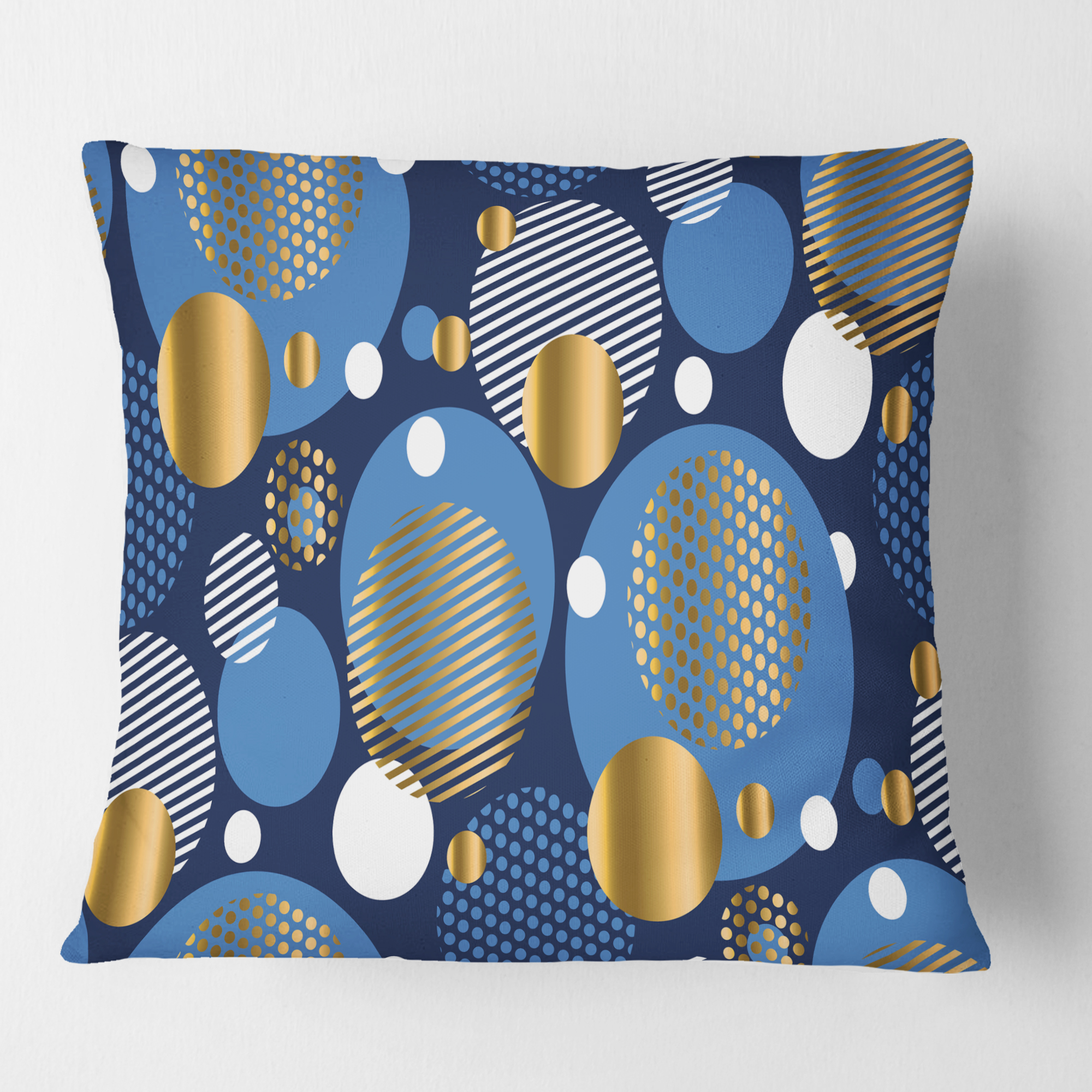 Designart Circular Abstract Retro Geometric XI' Mid-Century Modern Throw Pillow - 16x16