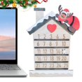 thumbnail image 2 of Calendario de Adviento colgante de Navidad para 24 días, decoración de cuenta regresiva de Navidad, Papá Noel rojo y blanco, copo de nieve, alce, diseño de madera, 2 of 4