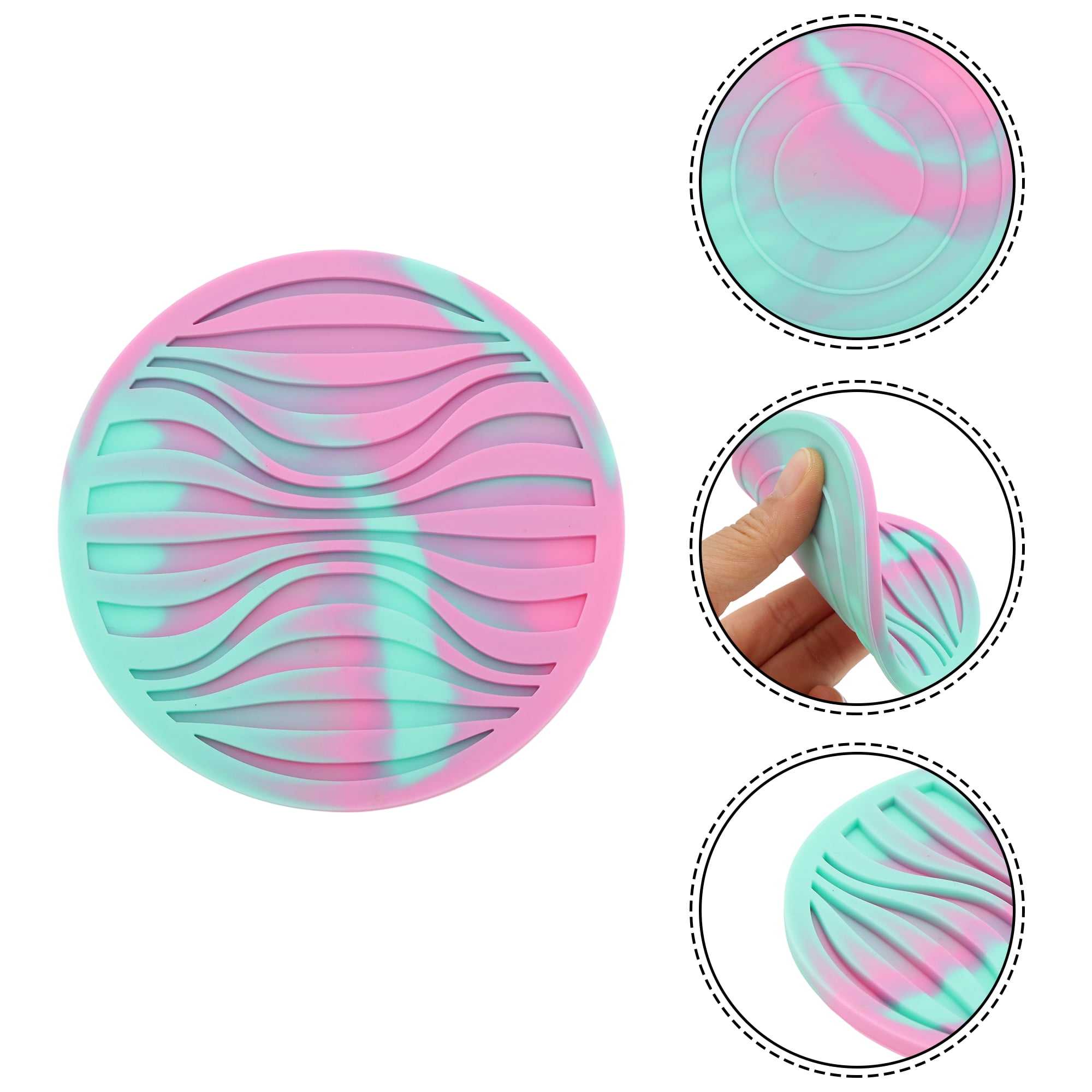 Unique Bargains Water Repellent Wave Drink Coaster Set Green Rose Red Camo