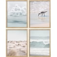 thumbnail image 3 of PixonSign Framed Wall Art White Nautical Ocean Sea Beach Grass Seagull Posters, Set of 4 Seaside Landscape Wall Decor Prints, Nature Wilderness Wall Décor for Living Room, Bedroom - 12"x16" Natural, 3 of 5