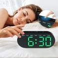 thumbnail image 3 of Unique Bargains 2 Pcs Oval Digital Alarm Clock Bedroom Black Green, 3 of 6