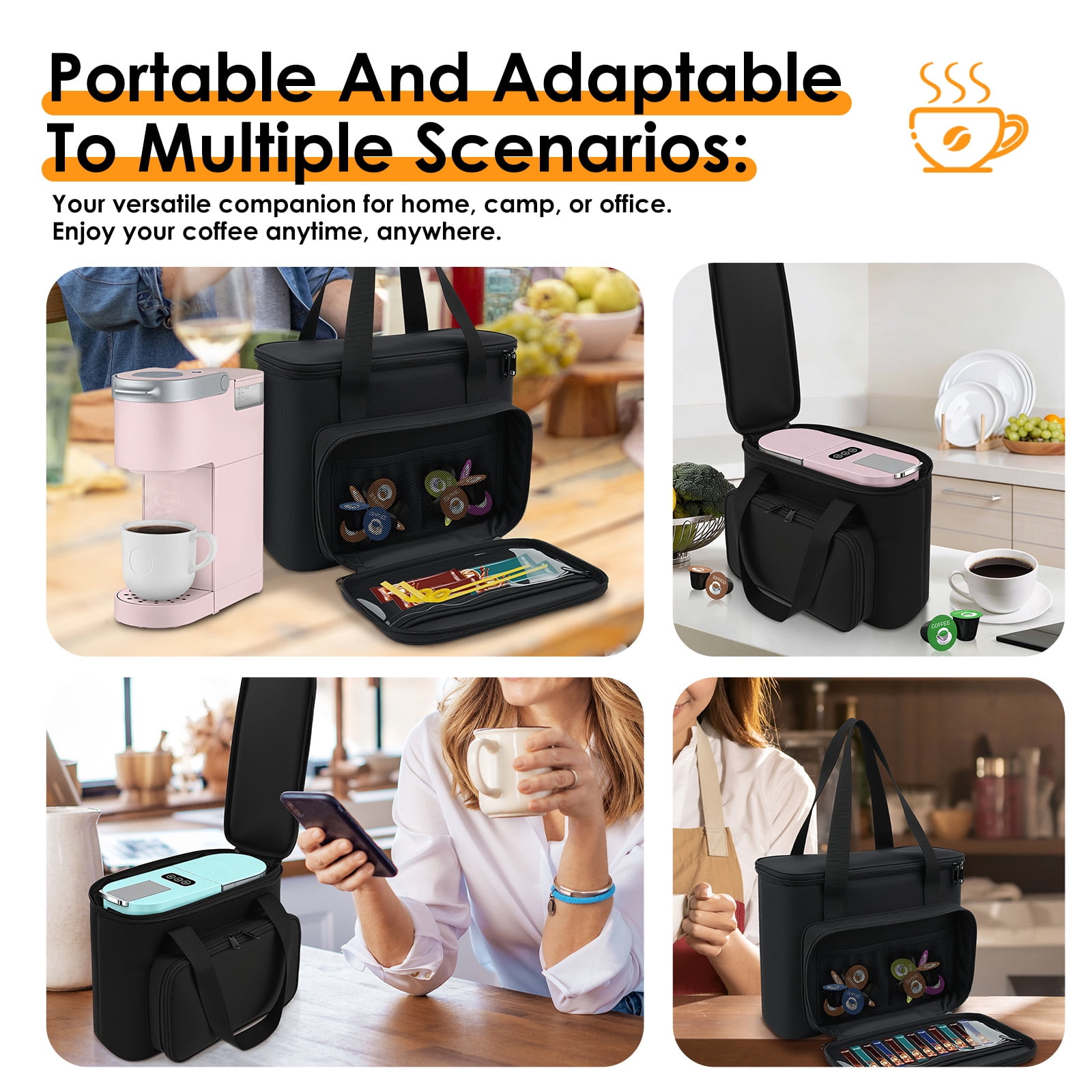 FUYGRCJ Coffee Maker Travel Bag for K Mini Mate, Oxford Cloth Single Serve Coffee Machine Carrying Bag for Home Camping Picnic