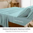 thumbnail image 3 of Mellanni Iconic 7 Piece Bed Sheet Set Brushed Microfiber, Deep Pocket, Split King, Aqua, 3 of 5