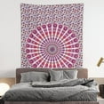 thumbnail image 2 of Bless International Indian hippie Bohemian Psychedelic Golden Blue Peacock Mandala Wall hanging Bedding Tapestry (Pink Blue, Twin (54x72Inches)(140x185cms)), 2 of 4