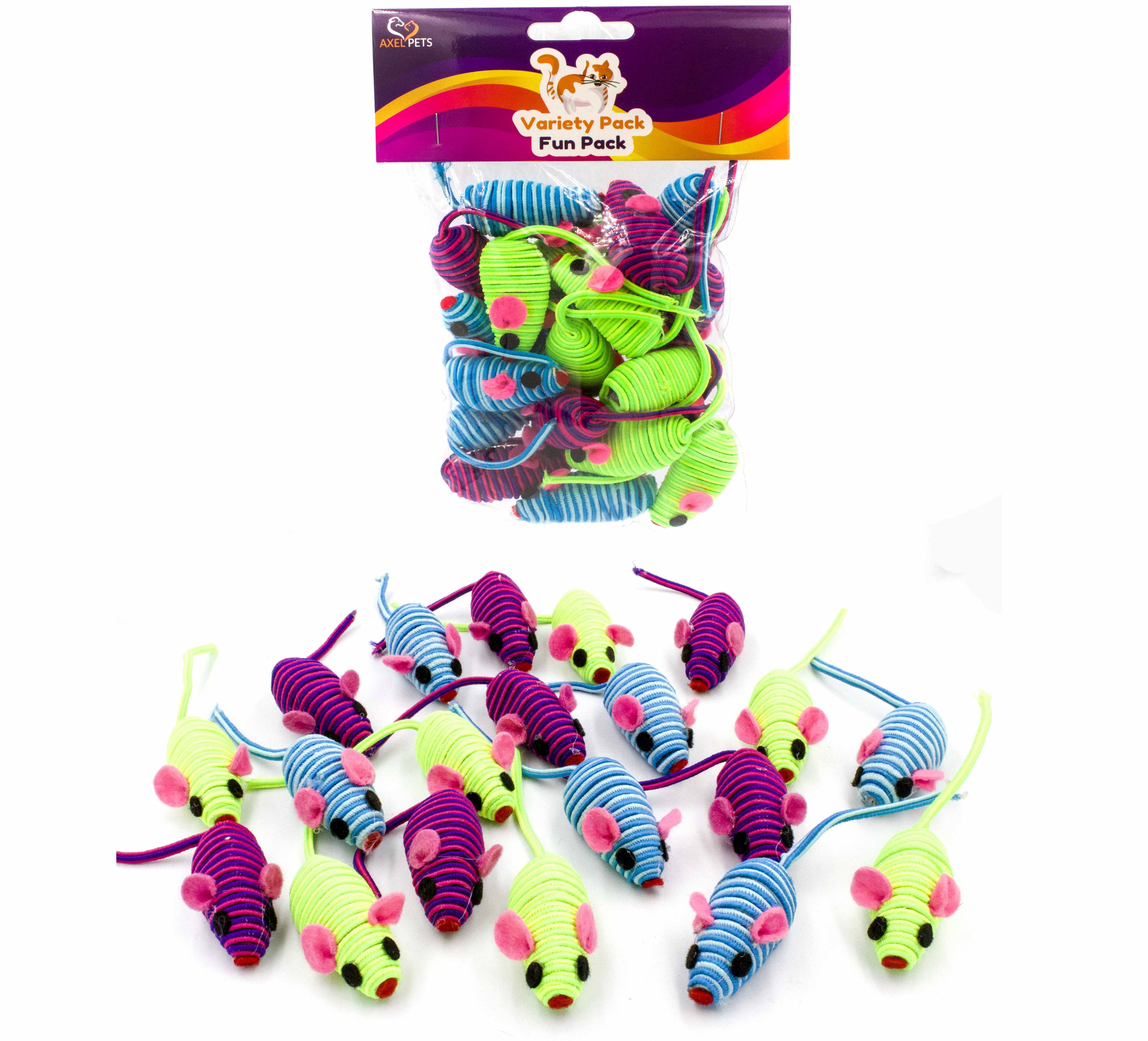 AXEL PETS 20 Hypno Colorful Mice with Rattle Sound, Interactive Catch