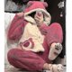 thumbnail image 1 of Conjunto de ropa para el hogar de dibujos animados de oso de franela de fresa pijamas de lana de Coral grueso de invierno para mujer, 1 of 5