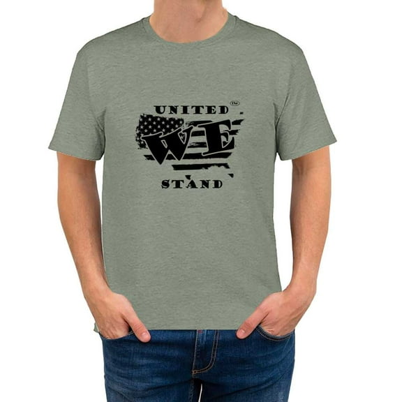 The Season Essentials All States Collection “United We Stand” 100% Cotton Unisex T-shirt Graphic Tee More Colors, Heather Gray/Black, Medium
