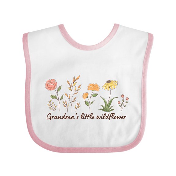 Inktastic Grandma's Little Wildflower Boys or Girls Baby Bib