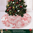 thumbnail image 6 of FMSHPON Pink Flower Xmas Christmas Tree Skirt Stand Mat for Holiday Party Decoration Indoor Outdoor 48 inches, 6 of 6
