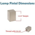 thumbnail image 4 of Aspen Creative 24031-22, Rectangular Cube Finial for Lamp Shade, Steel in Brushed Nickel Finish, 1-1/4" Height (2 Pack), 4 of 7