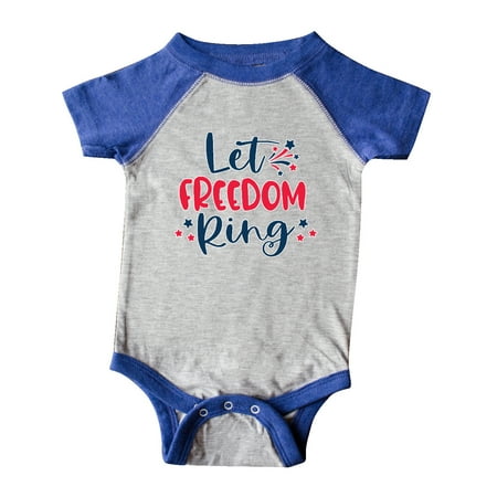 

Inktastic 4th of July Let Freedom Ring with Stars Gift Baby Boy or Baby Girl Bodysuit