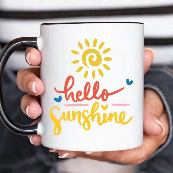 SunS1Hine Coffee Mug Large Ceramic Cup with Blue Heart