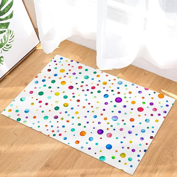 Polka Dot Colorful SimpleBathroom Shower Mat Doormat Non Slip,Floor Rug Absorbent Carpets Floor Mat Home Decor for Kitchen Bedroom Rug, 16"X 24"